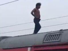 प्रतापगढ़ में चलती काशी विश्वनाथ एक्सप्रेस की छत पर चढ़ा युवक, 40 मिनट तक ठप रहा रेल ट्रैक – बड़ा हादसा टला