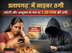 प्रतापगढ़ में साइबर ठगों का नया जाल: लॉटरी और विदेशी आभूषण का झांसा देकर महिला से 1.30 लाख की ठगी